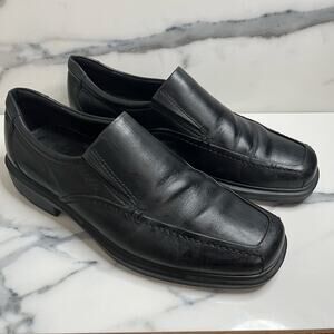 ECCO Men's Black Leather Helsinki Slip On Loafers Sz 43 Sz 9/9.5 Comfort Career